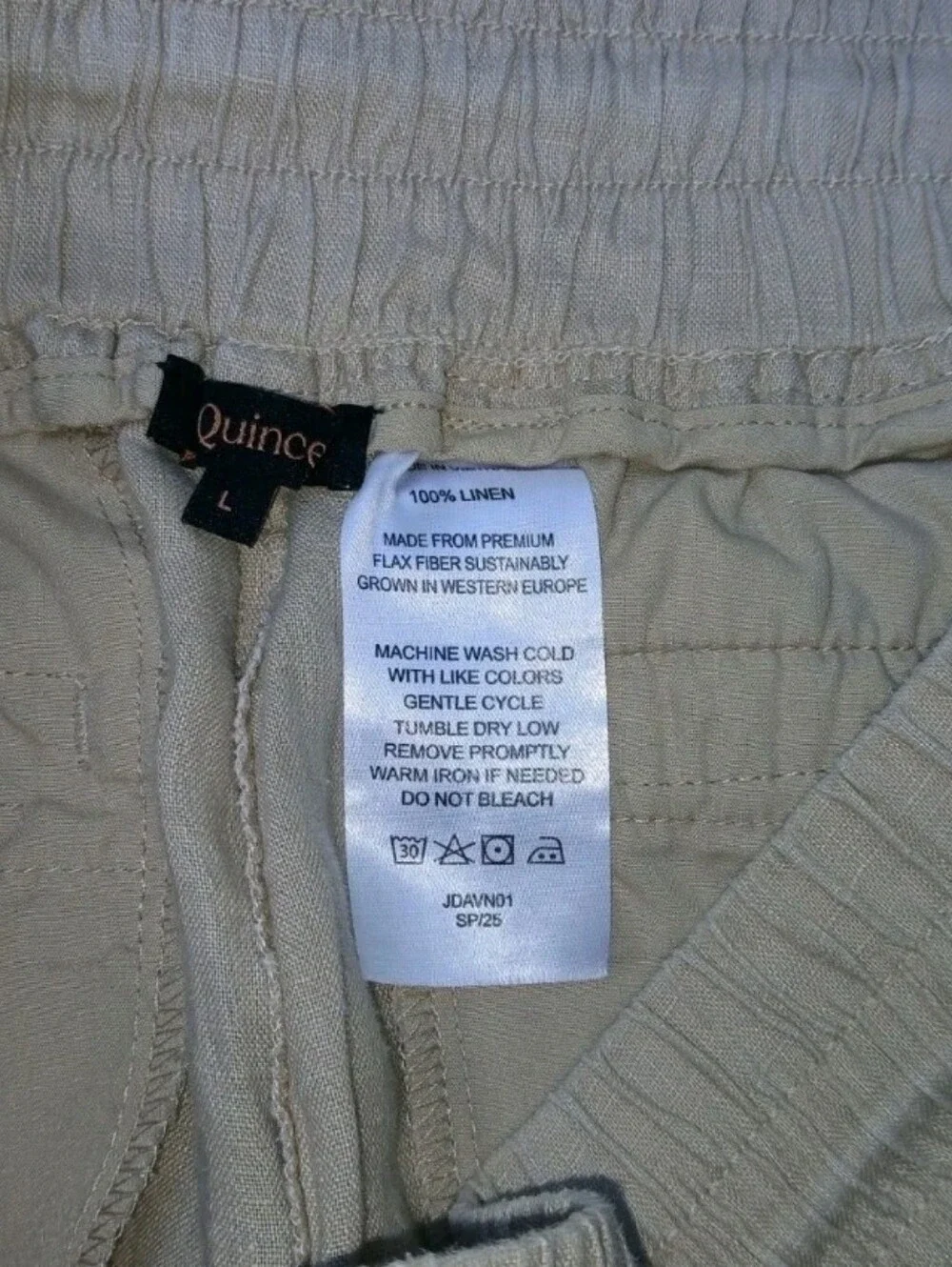 Quince 100% European Linen Wide-Leg Pants Driftwood Large Regular
